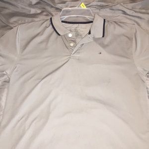 Grey Tommy Hilfiger Short-Sleeve Collard Shirt.
